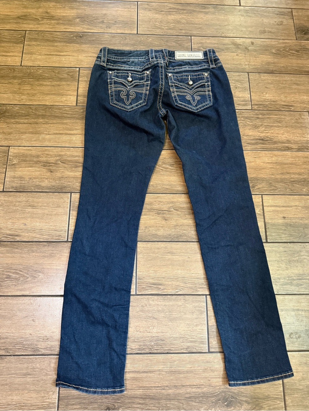 Rock Revival Womens sz 29 Alivia Easy Skinny Jeans Blue Denim Dark Wash Stretch